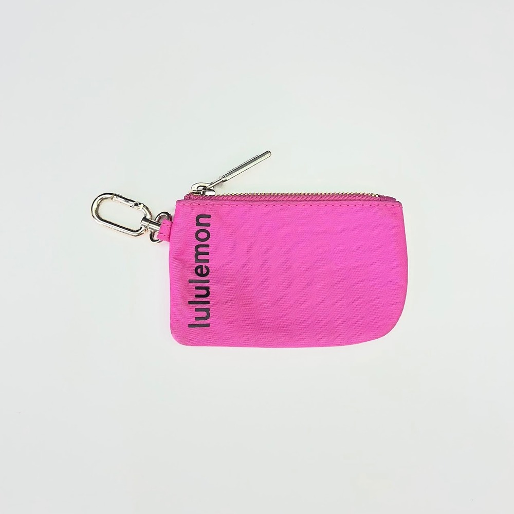 Lululemon Nano‎ Pouch Pink Nylon Zippered Coin Purse Key Clip LW9EUAS O/S
